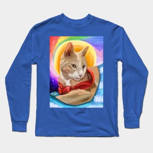 Cat's Ascension to Rainbow Bridge Long Sleeve T-Shirt